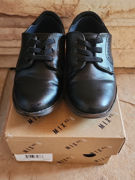 Mix No. 6 Other - Mix No. 6 Boys Black Leather Lace-Up Oxfords Sz 9U